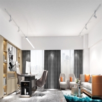 現(xiàn)代風辦公室裝修效果圖，輕奢+低飽和配色